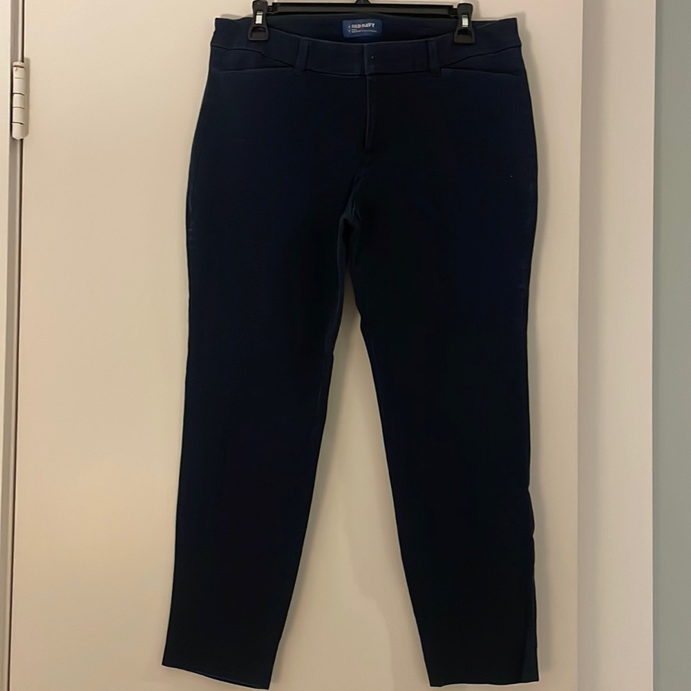 Navy blue denim slacks